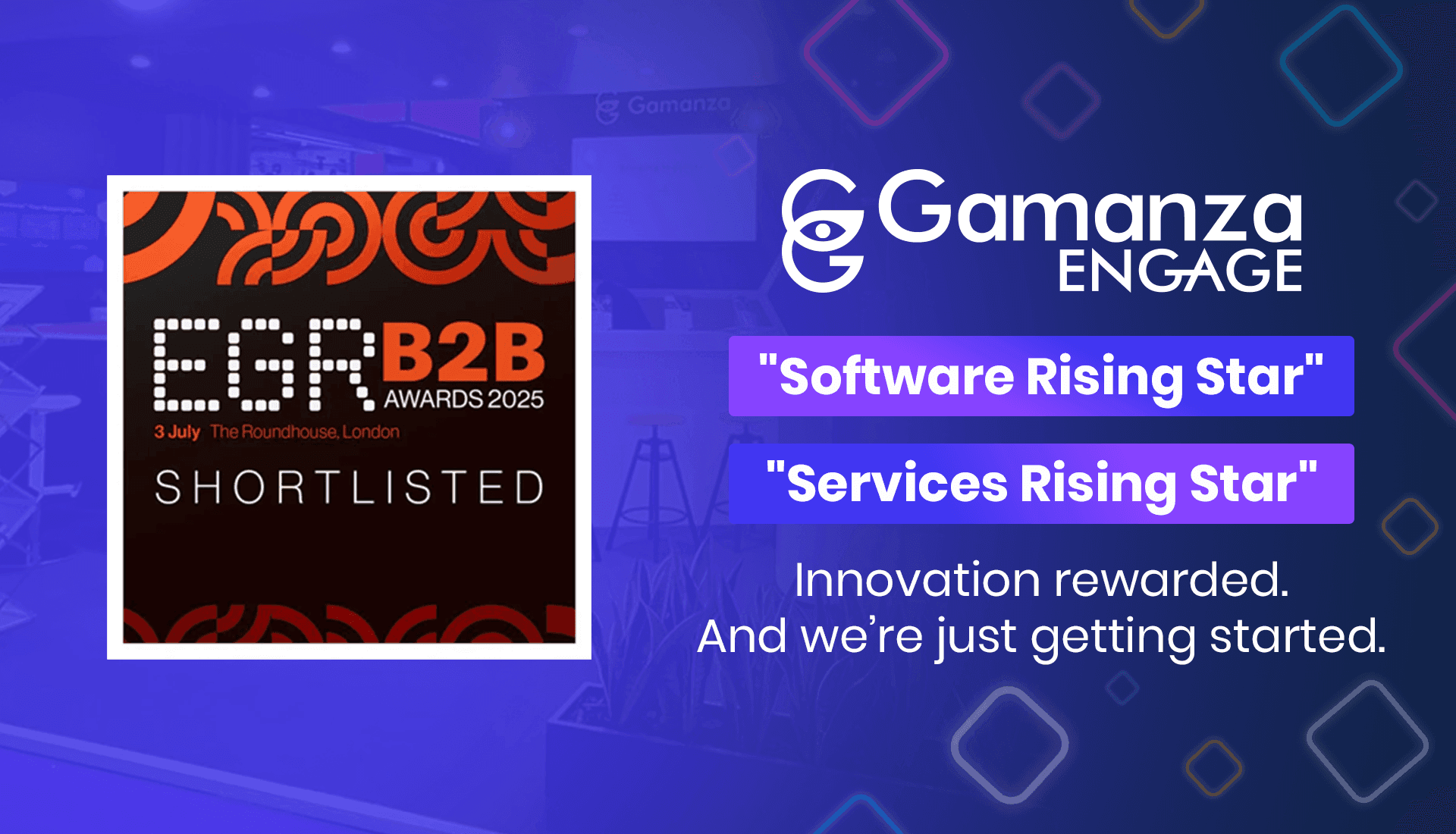 Gamanza Engage has been shortlisted in two categories at the prestigious EGR B2B Awards 2025